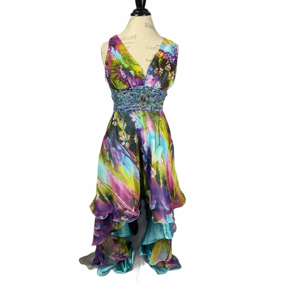 Camille La Vie Long Sequin Dress drapes